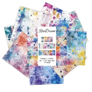 16 Sheets Colorful Ink Splash Scrapbook Paper – Abstract Aesthetic Background Paper for Junk Journals, Card Making, Collage, Gift Wrapping & DIY Crafts,TikTokShopJumpstartSale
