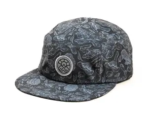 5-Panel Mushroom Hat - Black & Grey
