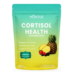 Montue Cortisol Supplements with Magnesium, Ashwagandha, Vitamin & L-Theanine, Cortisol Manager - 60 Soft Chews