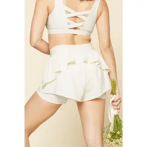 On The Run Ruffle Short - Ivory