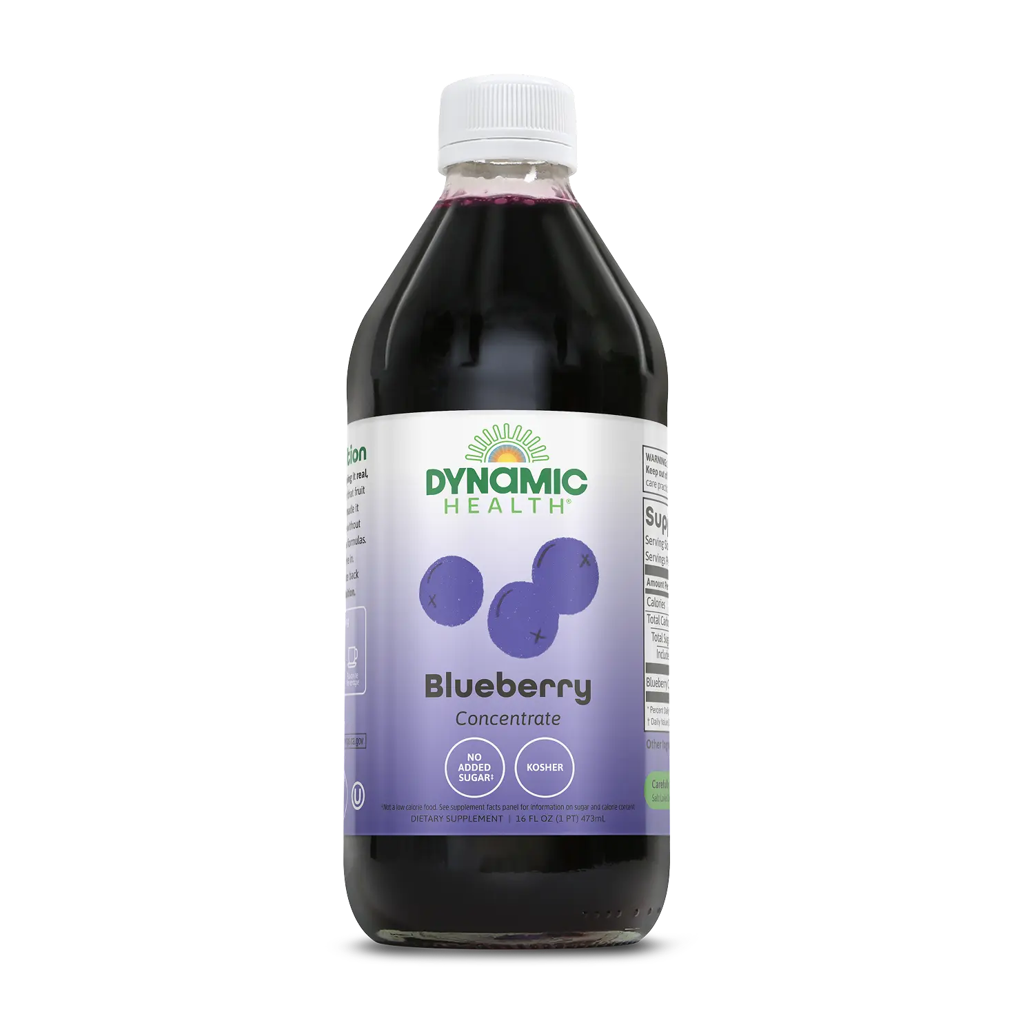 Dynamic Health Blueberry Concentrate Liquid Supplement 16 fl oz | Antioxidant Rich Blueberry Juice Concentrate | No Added Sugar | Daily Wellness Support