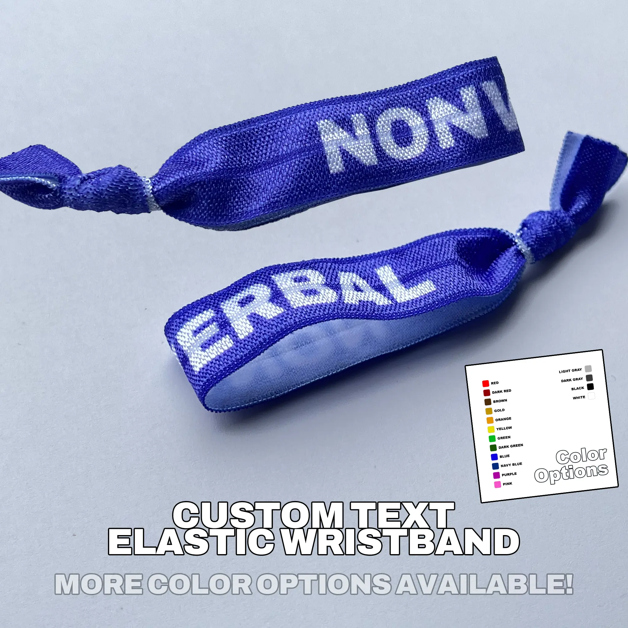 Custom Text Elastic Hair Tie Bracelet Wristband