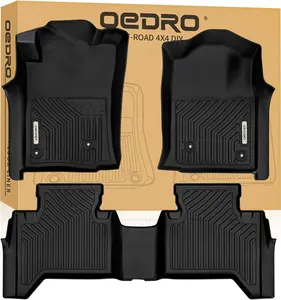 YITAMOTOR Floor Mats Fit for Toyota Tacoma Double Cab 2005-2015, TPE All Weather Custom Fit Tacoma Car Mats, Front & 2nd Seat 2 Row Floor Liner Set
