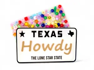Texas License Plate - Picky Party Pad and Tray- Satisfy Your Urge to Pick, Pop and Peel Stress-Free! Silicone Ball
