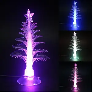 USB  7 Colors Changing Fiber Optic Christmas Tree Xmas Decoration LED Light with a   Top