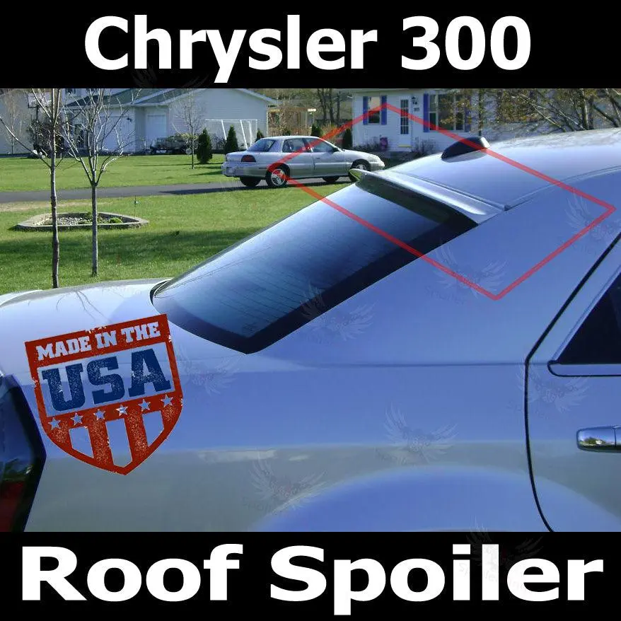Unpainted Aftermarket Polyurethane Rear Window Roof Spoiler (284R Model) with Self Adhesive Tape for US Chrysler 300 2005-2010, Auto Body & Frame Replacement Part