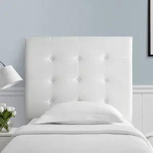 Villa Classic - Tufted - Plush College Dorm Headboard with Legs - White