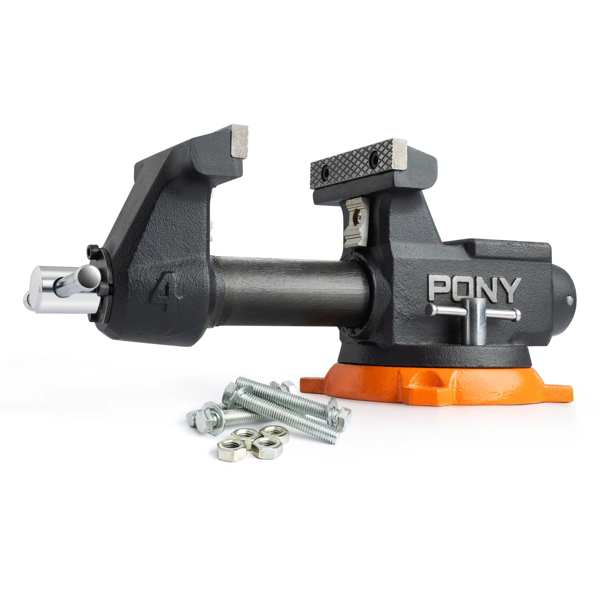 #summersale PONY 4 Inch Heavy Duty Bench Vise 4400LBS Clamping Force, Pro Workshop Workbench Vise with 360-Degree Rotatable Base and Anvil, 4-Inch Jaw Opening and Width for Woodworking, Drilling, Pipe Cutting
