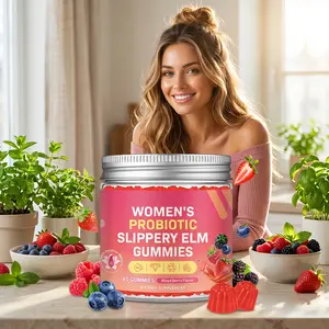 Feminine Probiotic Slippery Elm Gummies with Dim, Cranberry, Aloe Vera, Vitamin D3 & E for Women pH Balance, Gut Health & Immune System, Promote Vaginal Health for Women, Mixed Berry Flavor 60 Counts