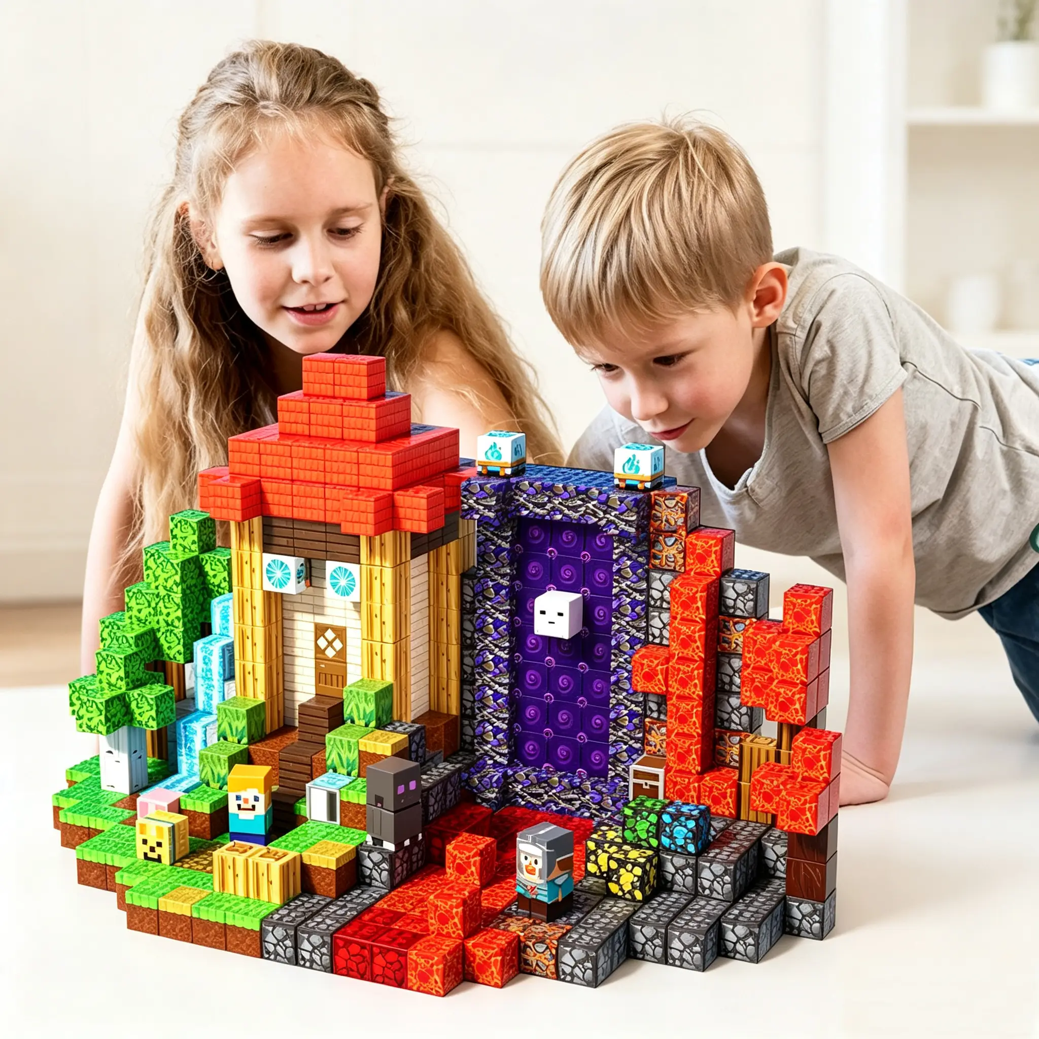 200-Piece Magnetic Cube Building Block Set - 2cm Square Blocks, 21 Light-Up Pieces, Version 2 Children’s STEM Educational 3D Construction Stacking Toy