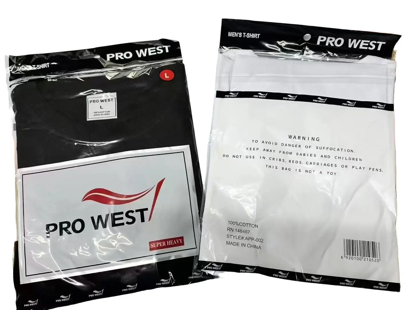 Pro West mens T shirt blank 100% cotton 6 pack.