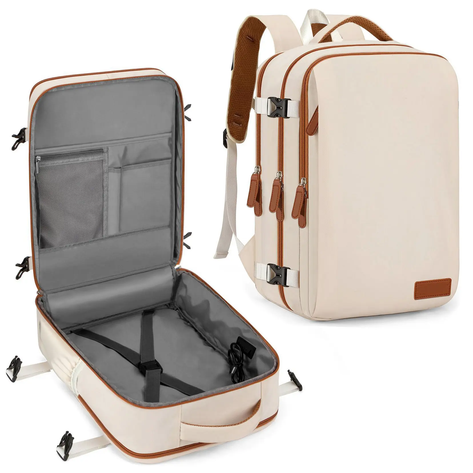 Simple multi-compartment business laptop travel bag,lightweight zipper luggage backpack, preppy backpack,large-capacity men's casual travel backpack, women'scomputer backpack, high school and middle schoolstudent backpack, college student backpack