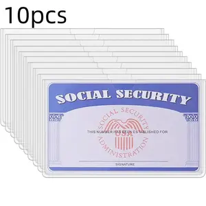 10pcs PVC Transparent Card Holder Set, ID Protection Case, ID Badge Holder, Bus Card Sleeve, Small Card Cover, Durable & Clear Card Protectors