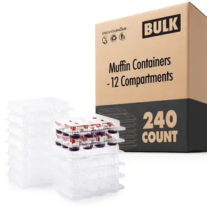 Muffin Containers - 12 Compartments (240 Pack)