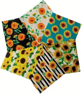 Charm Packs for Quilting 5 inch Precut Cotton Fabric Bundle, Sunflower Pattern, 48-5" Charm Squares