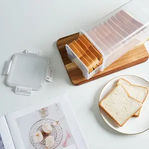 Reusable Transparent Plastic Food Storage Container with Sealed Lid, Inner Dividers, Rectangular Bento Box for Kitchen Organization