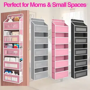 2026 Petit Bits Over The Door Organizer Storage- Hanging Rack Set with 5+5 Pockets & 5 Large Clear Mesh Pockets, 10-15 Kg Capacity, Space-Saving Organizer for Bedrooms Bathrooms Kitchen Food Storage - Holiday Haul Deal Kitchen Gadgets Clearance Hangable