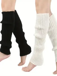 2 Pairs Leg Warmers for Cold Weather, Unisex Winter Footwear Accessories, Comfortable and Stylish, Fitted, Perfect for Outdoor Activities, Socks