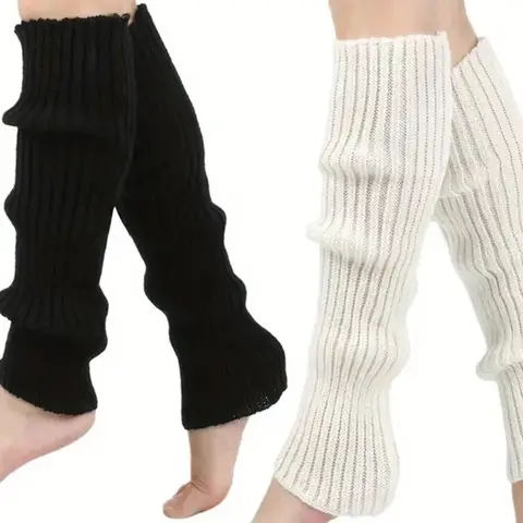 2 Pairs Leg Warmers Socks for Cold Weather, Unisex Winter Footwear Accessories, Thick, Elastic, Comfortable and Stylish, Perfect for Outdoor Activities