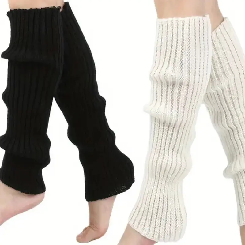 2 Pairs Leg Warmers Socks for Cold Weather, Unisex Winter Footwear Accessories, Thick, Elastic, Comfortable and Stylish, Perfect for Outdoor Activities