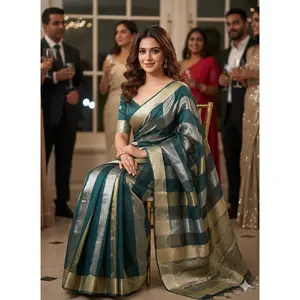 Nazakat – Kora by Tissue Banarasi Silk Saree with Gold & Silver Zari