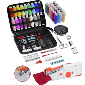 Mini Handheld Sewing,Machine Portable Electric with Storage Bag Tool Kit for Beginners Home Travel,Easy Operate,Quick Stitching Emergency Kit