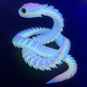 10 glowing snake statues - active joints, realistic glowing effect, no need for electricity, durable plastic material, Halloween, desktop display, horror crawling decoration series, glowing in the dark, home decoration Ornaments
