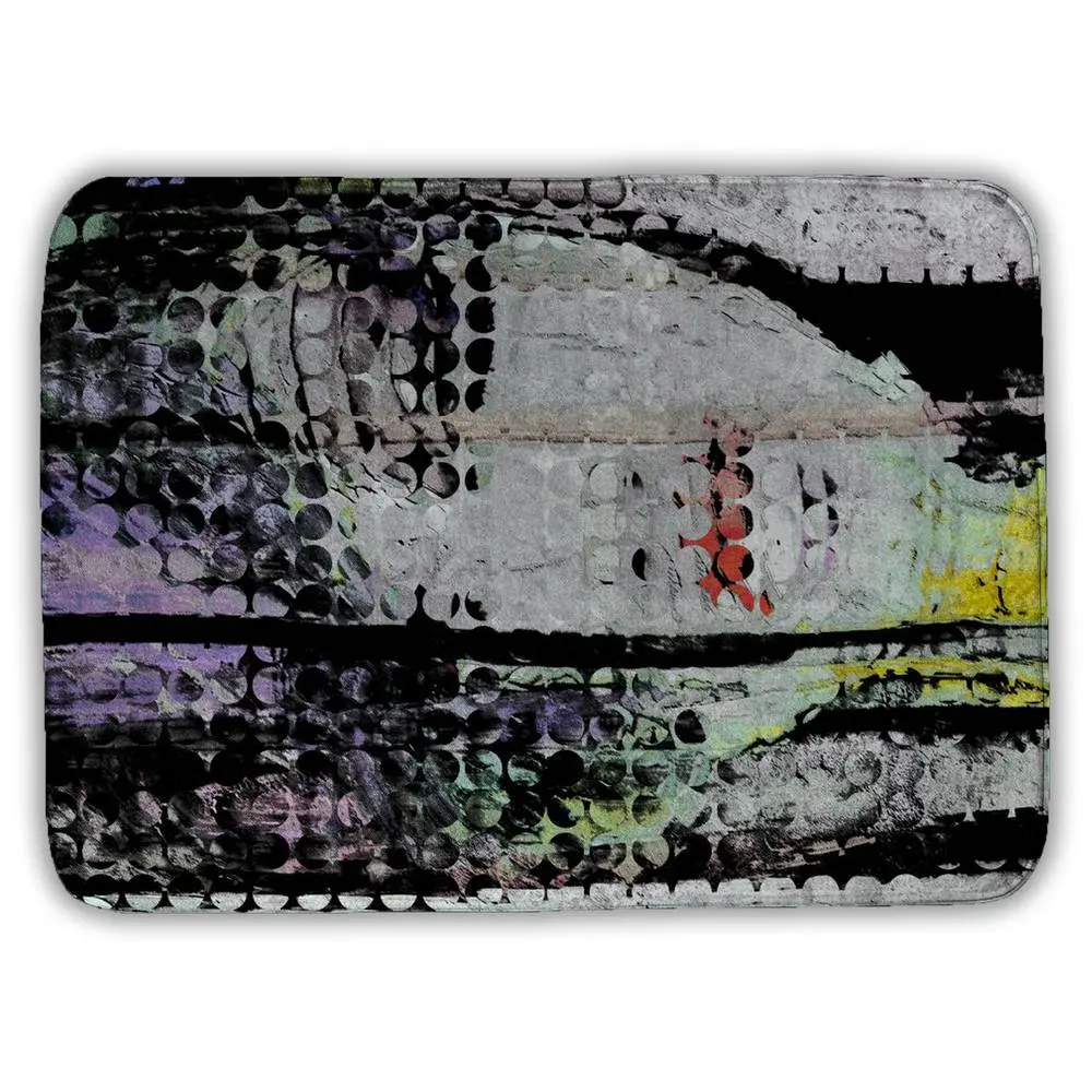 360 stand 17x24 in. Microfiber Foam Abstract Woman Face Bath Mat - Bathroom Rug, Modern Contemporary Art Decor, Colorful Figurative Household Items, Room Decor, Rectangle Home Bathroom Accessory, Gift, Bathroom Mat, Absorbent Bath Mats