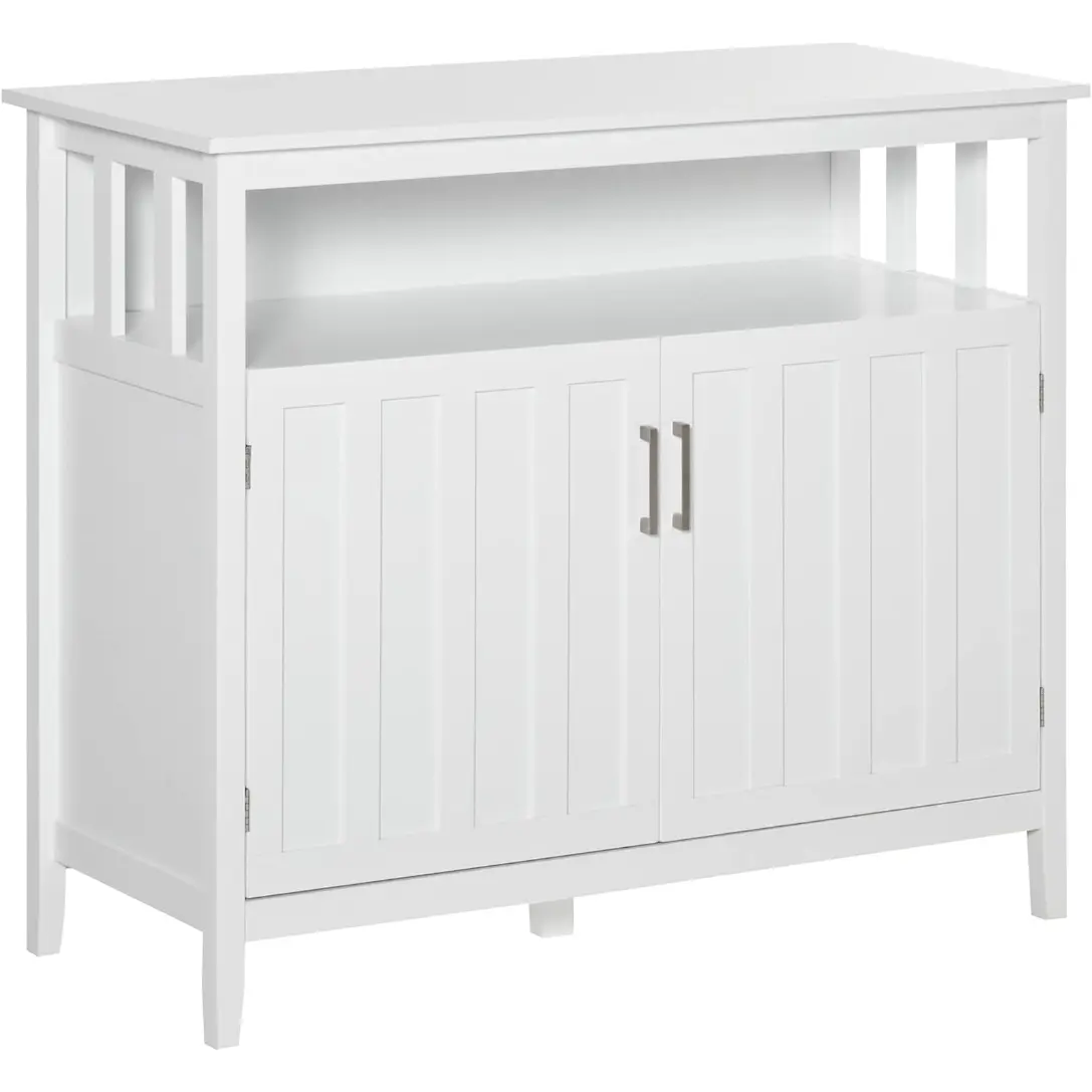 Sideboard Buffet Cabinet, Kitchen Cabinet, Coffee Bar Cabinet with 2 Doors and Adjustable Shelves for Entryway Living Room, White Sideboard against the wall living room sideboard dining room storage cabinet kitchen cabinet cupboard