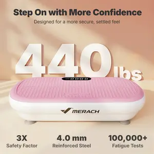 【Creator Live Exclusive】Merach High-Power Vibration Plate Exercise Machine,440lbs Weight Capacity, Bluetooth Remote Control, 4 Workout Modes for Home Gym Fitness Equipment Summervibes