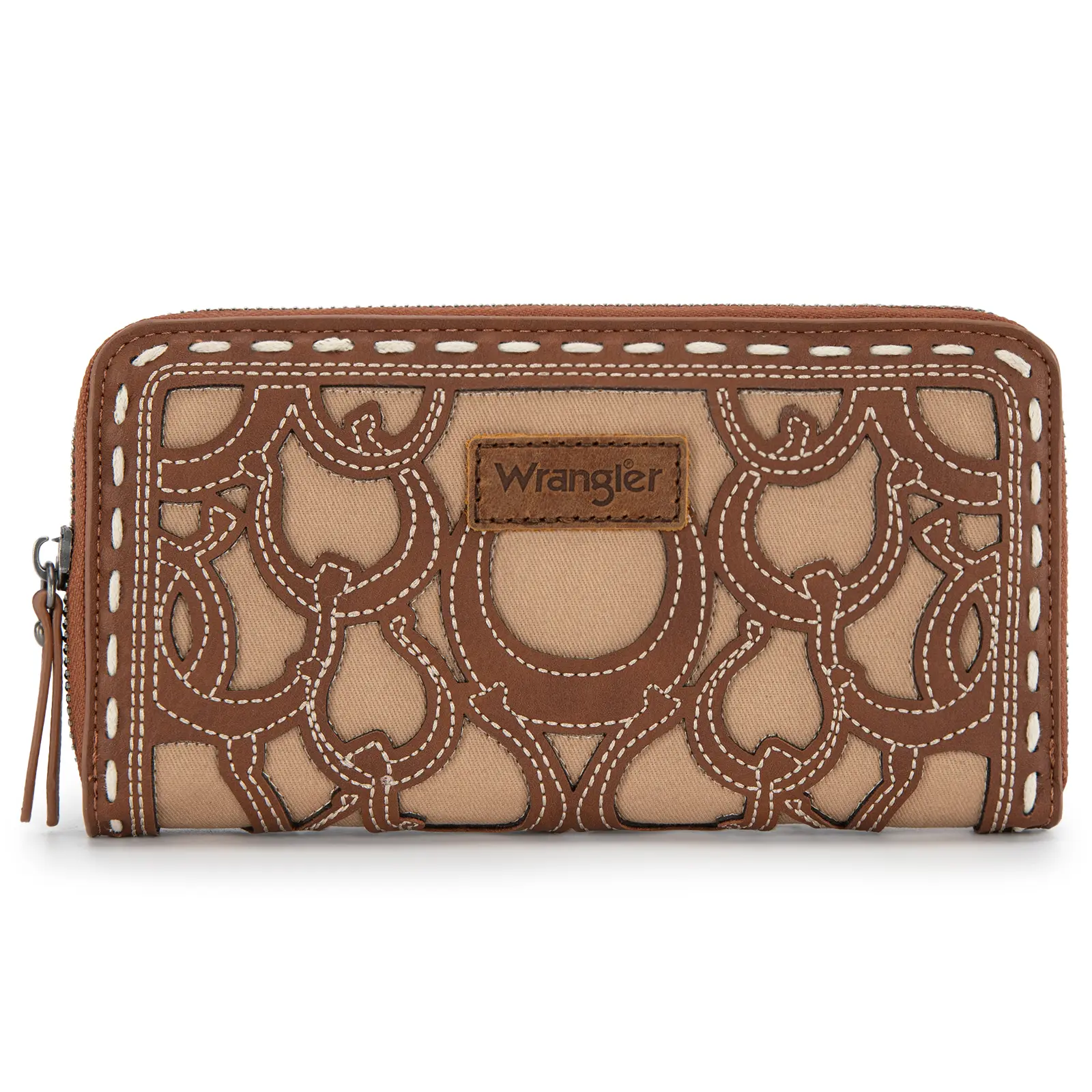 Wrangler Horseshoe Cutout Zip Around Wallet