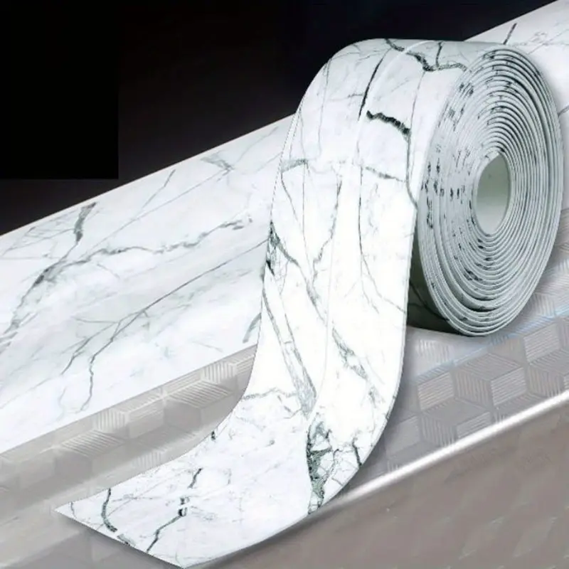 3 Roll Elegant Marble Pattern Waterproof Floor Sealing Sticker, Peel and Stick Flooring - Self-Adhesive, Easy to Apply, Plastic, No Power Needed - Perfect for Bathroom & Kitchen Floors Flooring