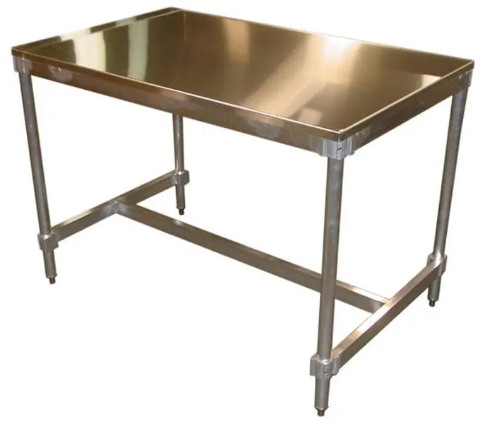 Commercial Kitchen Aluminium I-Frame Table - Stainless Top, 34-35.5x30x24 in, Assembly Required, User Friendly