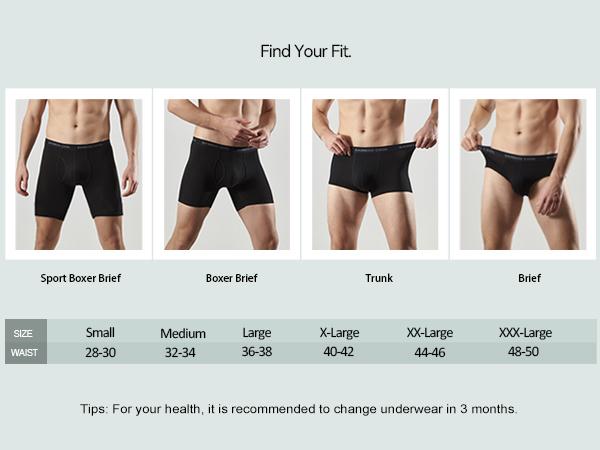 BAMBOOCOOL Men's Boxer Briefs - Breathable Moisture-Wicking Fabric, 3D Support Pouch, Tag-Free Waistband, High-Performance Stretch, S-3XL