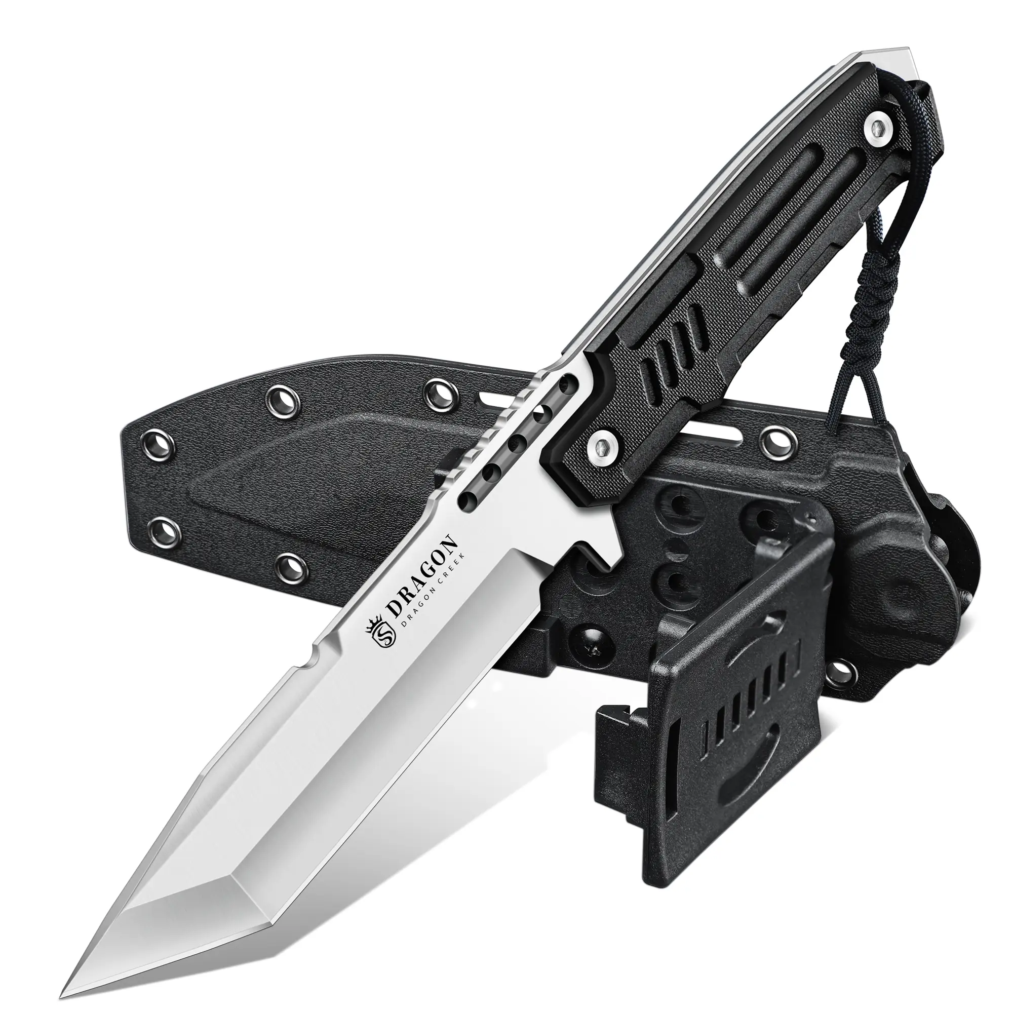 Dragon Creek Outdoor Tool with Sheath，Ideal for Camping and Hiking，Great Christmas Gift