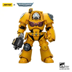 JOYTOY Warhammer 40k  1/18  Action Figure Imperial Fists Terminator 2 with Power Fist and Storm Bolter JT03165