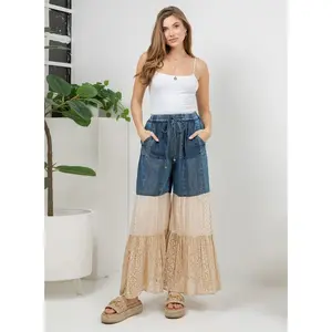 The Indigo & Lace Tiered Patchwork Pants