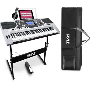 Digital Karaoke Piano 61-Key Portable with Speakers & Case