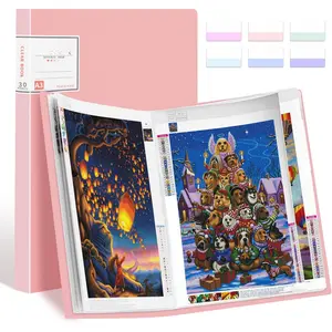 A3  Painting Storage Book, 60 Views Art Portfolio Presentations Folder with 30 Pages Protectors, 17.3x12.8in