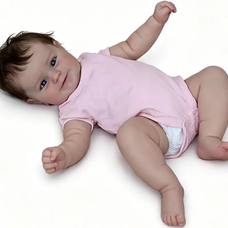 TopLink Reborndoll - 50cm/20in, 1.2kg Unisex Soft-Body Newborn Doll with 3D Painted Skin, Advanced Painting Materials, Acrylic Eyes, Hand-Rooted Hair, Bath-Play Ready, Soft Vinyl Collectible, Clothes Compatible, Gift for 4-6 Years Old Kids