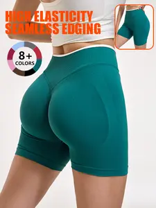 High Waist Tummy Control Side-Ribbed Butt-Lifting Seamless Shorts, Lightweighted Summer Shorts, Stretchy Womenswear Bottom SpringStatements