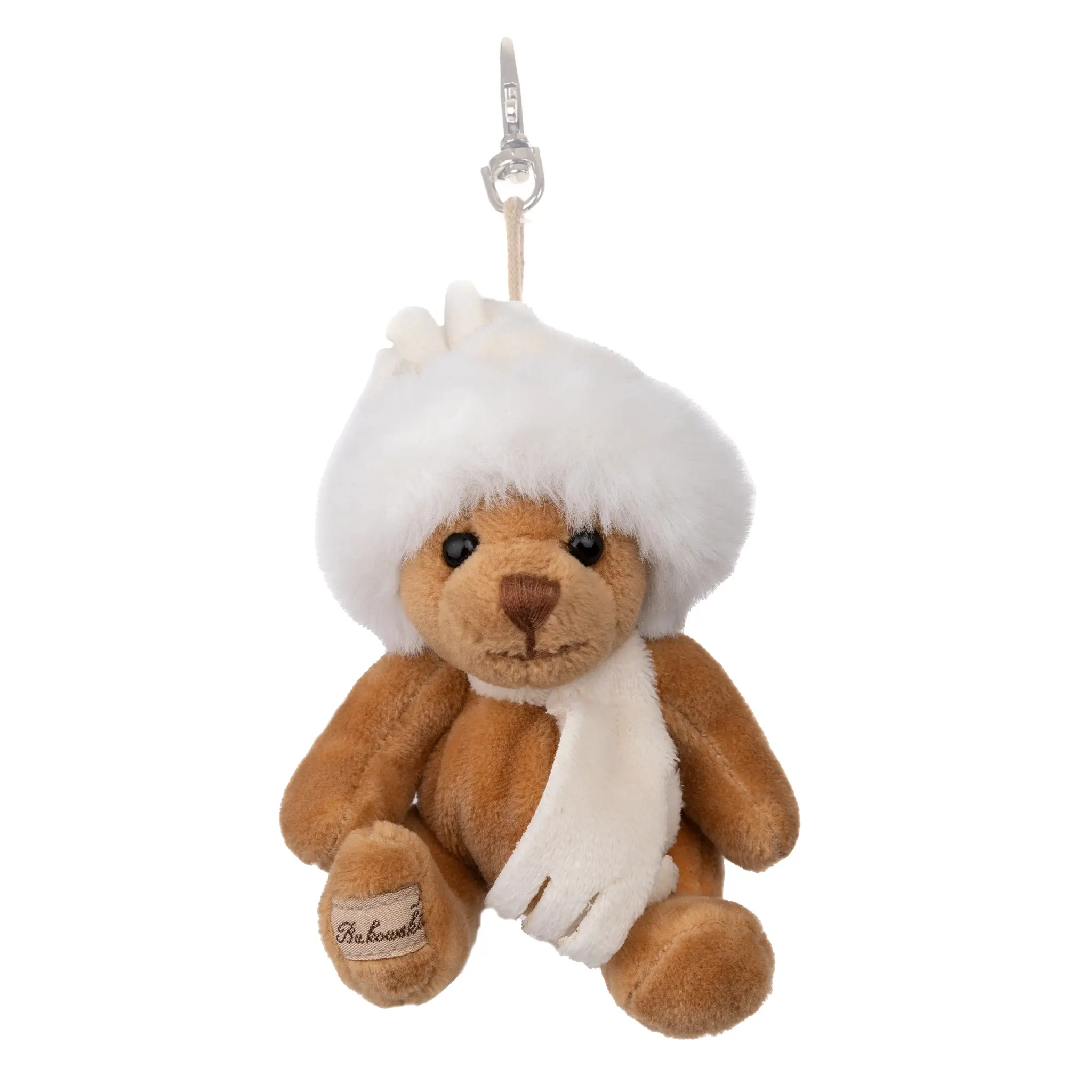 Bukowski Bears Eugene 3.5 in Festive Soft Plush Brown Bear Keychain with Winter Hat, Ideal for Bags, Backpacks, Keys