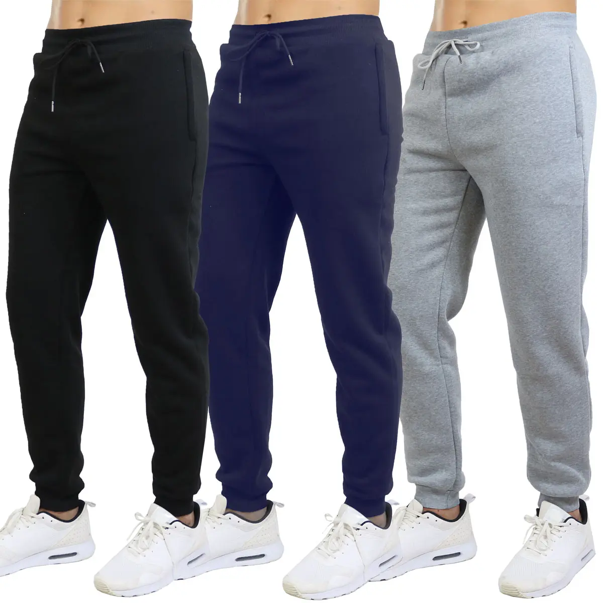 (Hidden Zip) Black-Navy-Heather Grey