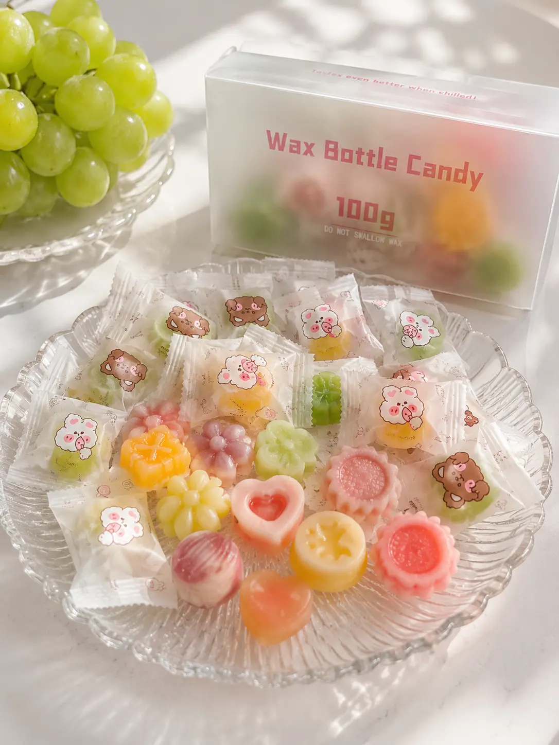 Nostalgic Mini Drink Wax Bottle Candy, Blueberry Scent, 3.5 oz Box, Mixed Berry Syrup Filled Chewy Candy, Delicate Shapes Fashion Wax Candy, Leisure Snack & Sweet Bonbon Holiday Gift