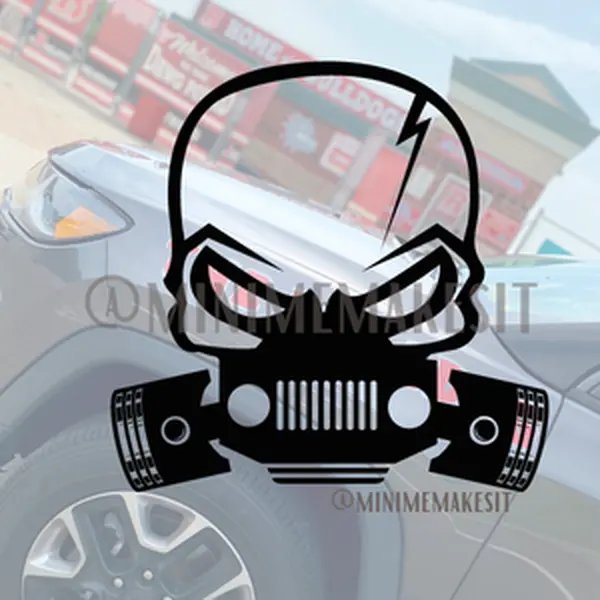 Skull Piston Jeep Decal