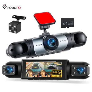 4 Channel Car Dash Cam,1080P Car DVR with 64GB Memory Card，Car Video Surveillance with Night Vision，24/7Parking Mode Car DVR Hd Screen Front Rear Left And Right dashcam