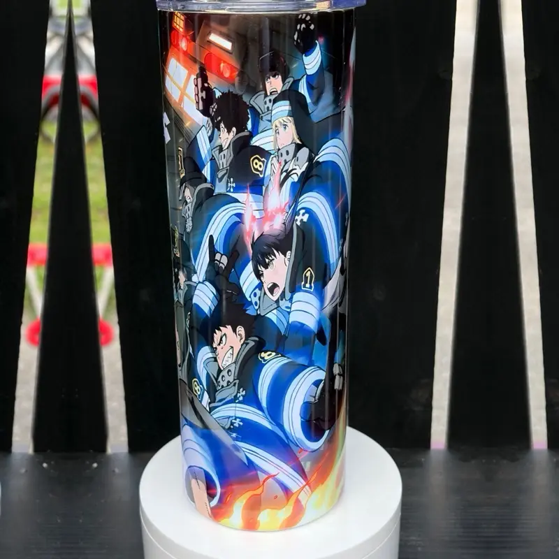 Fire Force Inspired 20oz Tumbler | Anime Firefighter Cup | Handmade Sublimation Tumbler