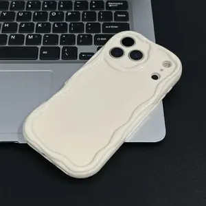 White Cream Phone Case, Special-Shaped Phone Case, Wavy Phone Case, Suitable For Apple Phones, Can Be Used For Apple 17 Pro Max/ Air 11/12/13/14/15/16/Pro/Plus/Pro Max Phone Cases
