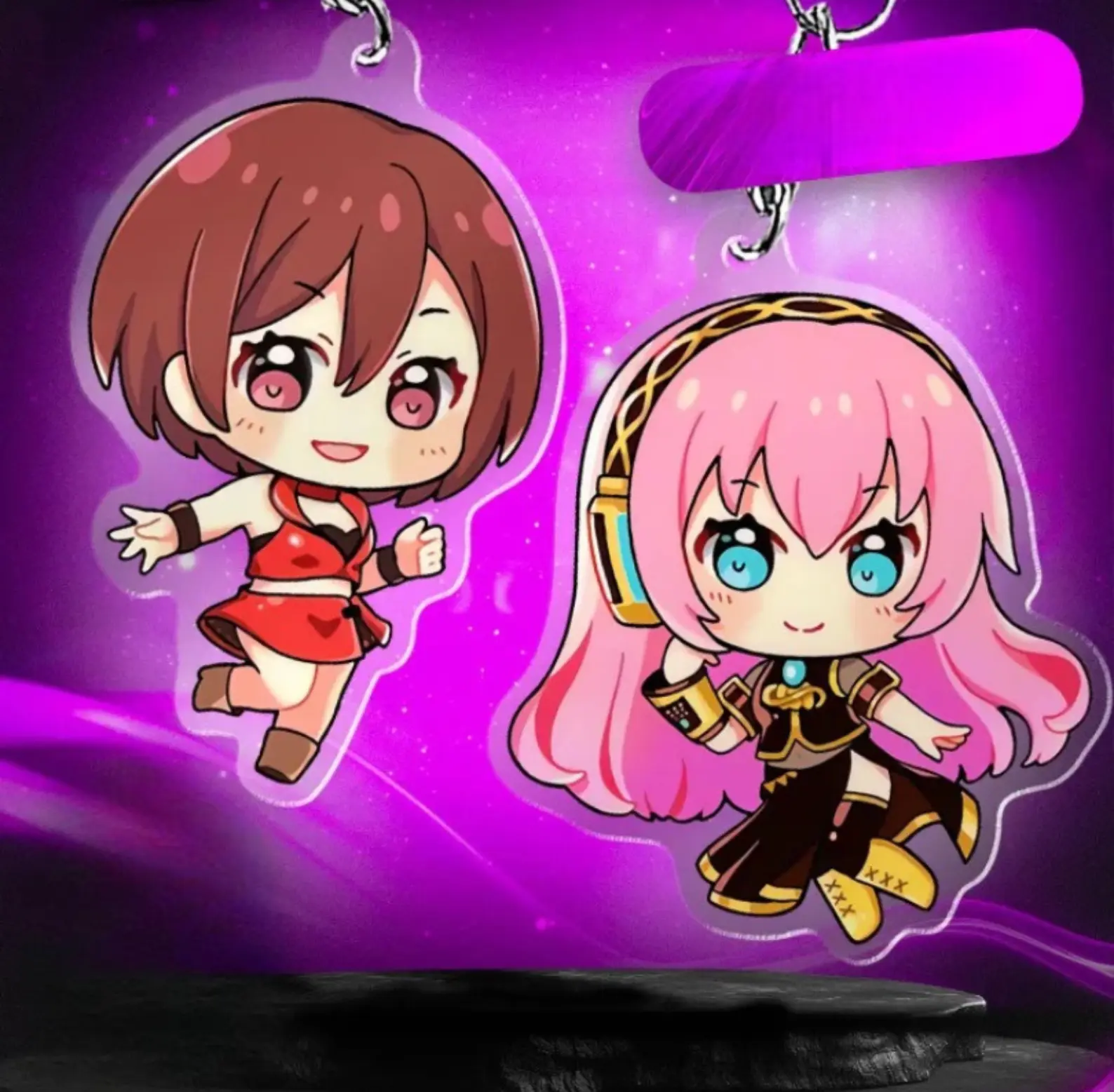 Project Sekai Keychain - Meiko and Megurine Luka Acrylic Keychains, Kawaii Keychains, Small, Meaningful, And Full Of Character, Unique Keychains That Add Charm To Every Bag And Key.