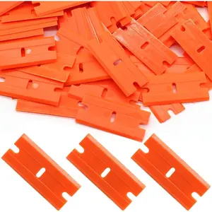 100 count Plastic , Double Edged Plastic Scraper  Replacement for Plastic Razor Scraper Tool for , Adhesive Labels, Stickers Removing Cleaning